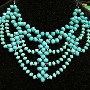 Aqua waterfall necklace